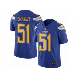 Men's Nike San Diego Chargers #51 Kyle Emanuel Limited Electric Blue Rush NFL Jersey