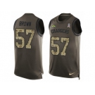 Men's Nike San Diego Chargers #57 Jatavis Brown Limited Green Salute to Service Tank Top NFL Jersey