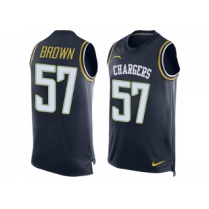 Men's Nike San Diego Chargers #57 Jatavis Brown Limited Navy Blue Player Name & Number Tank Top NFL Jersey