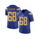 Men's Nike San Diego Chargers #68 Matt Slauson Limited Electric Blue Rush NFL Jersey