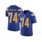 Men's Nike San Diego Chargers #74 Orlando Franklin Limited Electric Blue Rush NFL Jersey