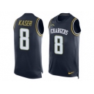 Men's Nike San Diego Chargers #8 Drew Kaser Limited Navy Blue Player Name & Number Tank Top NFL Jersey