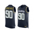 Men's Nike San Diego Chargers #90 Ryan Carrethers Limited Navy Blue Player Name & Number Tank Top NFL Jersey