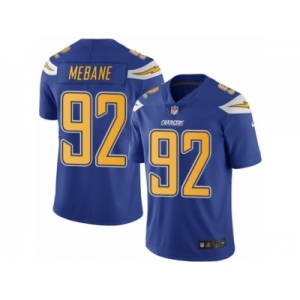 Men's Nike San Diego Chargers #92 Brandon Mebane Limited Electric Blue Rush NFL Jersey