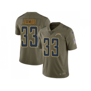 Nike Los Angeles Chargers #33 Derwin James Olive Men Stitched NFL Limited 2017 Salute To Service Jersey