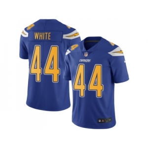 Nike Los Angeles Chargers #44 Kyzir White Electric Blue Men Stitched NFL Limited Rush Jersey