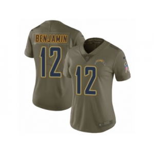 Women Nike Los Angeles Chargers #12 Travis Benjamin Limited Olive 2017 Salute to Service NFL Jersey