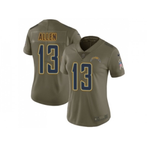 Women Nike Los Angeles Chargers #13 Keenan Allen Olive Stitched NFL Limited 2017 Salute to Service Jersey