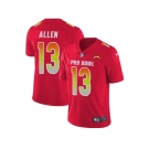 Women Nike Los Angeles Chargers #13 Keenan Allen Red Stitched NFL Limited AFC 2018 Pro Bowl Jersey