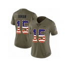 Women Nike Los Angeles Chargers #15 Dontrelle Inman Limited Olive USA Flag 2017 Salute to Service NFL Jersey