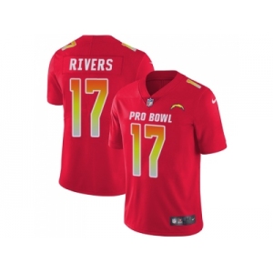 Women Nike Los Angeles Chargers #17 Philip Rivers Red Stitched NFL Limited AFC 2018 Pro Bowl Jersey