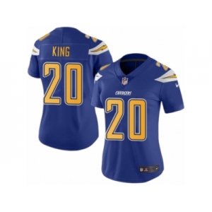 Women Nike Los Angeles Chargers #20 Desmond King Limited Electric Blue Rush Vapor Untouchable NFL Jersey