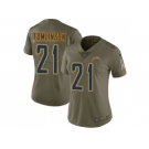 Women Nike Los Angeles Chargers #21 LaDainian Tomlinson Olive Stitched NFL Limited 2017 Salute to Service Jersey