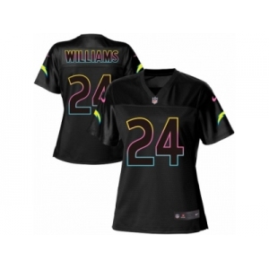 Women Nike Los Angeles Chargers #24 Trevor Williams Game Black Fashion NFL Jersey