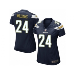 Women Nike Los Angeles Chargers #24 Trevor Williams Game Navy Blue Team Color NFL Jersey