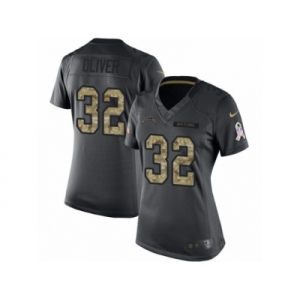 Women Nike Los Angeles Chargers #32 Branden Oliver Limited Black 2016 Salute to Service NFL Jersey