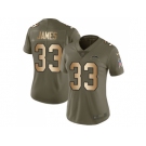 Women Nike Los Angeles Chargers #33 Derwin James Olive Gold Stitched NFL Limited 2017 Salute to Service Jersey