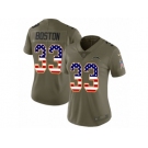 Women Nike Los Angeles Chargers #33 Tre Boston Limited Olive USA Flag 2017 Salute to Service NFL Jersey