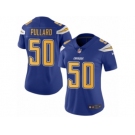 Women Nike Los Angeles Chargers #50 Hayes Pullard Limited Electric Blue Rush Vapor Untouchable NFL Jersey