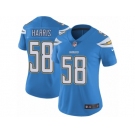 Women Nike Los Angeles Chargers #58 Nigel Harris Electric Blue Alternate Vapor Untouchable Limited Player NFL Jersey