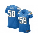 Women Nike Los Angeles Chargers #58 Nigel Harris Game Electric Blue Alternate NFL Jersey