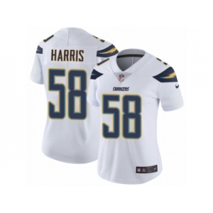 Women Nike Los Angeles Chargers #58 Nigel Harris White Vapor Untouchable Limited Player NFL Jersey