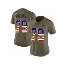 Women Nike Los Angeles Chargers #79 Kenny Wiggins Limited Olive USA Flag 2017 Salute to Service NFL Jersey