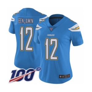 Women's Los Angeles Chargers #12 Travis Benjamin Electric Blue Alternate Vapor Untouchable Limited Player 100th Season Football Jersey