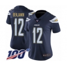 Women's Los Angeles Chargers #12 Travis Benjamin Navy Blue Team Color Vapor Untouchable Limited Player 100th Season Football Jersey