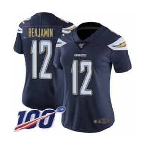 Women's Los Angeles Chargers #12 Travis Benjamin Navy Blue Team Color Vapor Untouchable Limited Player 100th Season Football Jersey
