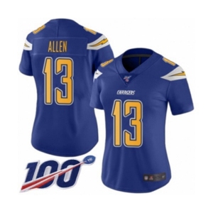 Women's Los Angeles Chargers #13 Keenan Allen Limited Electric Blue Rush Vapor Untouchable 100th Season Football Jersey