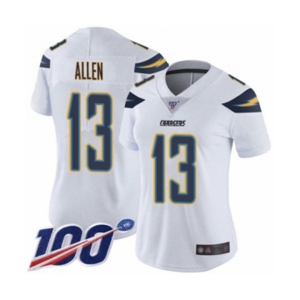 Women's Los Angeles Chargers #13 Keenan Allen White Vapor Untouchable Limited Player 100th Season Football Jersey