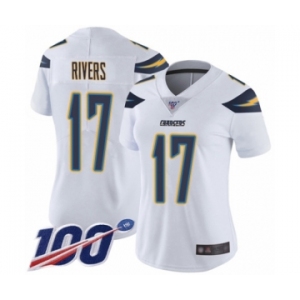 Women's Los Angeles Chargers #17 Philip Rivers White Vapor Untouchable Limited Player 100th Season Football Jersey