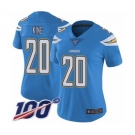 Women's Los Angeles Chargers #20 Desmond King Electric Blue Alternate Vapor Untouchable Limited Player 100th Season Football Jersey