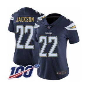 Women's Los Angeles Chargers #22 Justin Jackson Navy Blue Team Color Vapor Untouchable Limited Player 100th Season Football Jersey