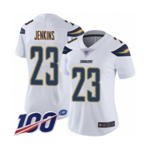 Women's Los Angeles Chargers #23 Rayshawn Jenkins White Vapor Untouchable Limited Player 100th Season Football Jersey