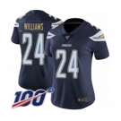 Women's Los Angeles Chargers #24 Trevor Williams Navy Blue Team Color Vapor Untouchable Limited Player 100th Season Football Jersey