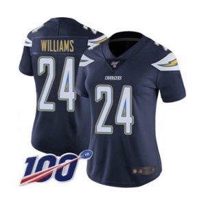 Women's Los Angeles Chargers #24 Trevor Williams Navy Blue Team Color Vapor Untouchable Limited Player 100th Season Football Jersey