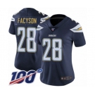 Women's Los Angeles Chargers #28 Brandon Facyson Navy Blue Team Color Vapor Untouchable Limited Player 100th Season Football Jersey