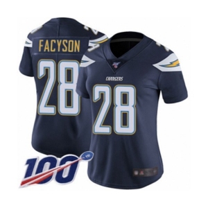 Women's Los Angeles Chargers #28 Brandon Facyson Navy Blue Team Color Vapor Untouchable Limited Player 100th Season Football Jersey