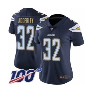 Women's Los Angeles Chargers #32 Nasir Adderley Navy Blue Team Color Vapor Untouchable Limited Player 100th Season Football Jersey