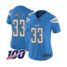 Women's Los Angeles Chargers #33 Derwin James Electric Blue Alternate Vapor Untouchable Limited Player 100th Season Football Jersey