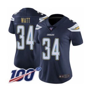Women's Los Angeles Chargers #34 Derek Watt Navy Blue Team Color Vapor Untouchable Limited Player 100th Season Football Jersey