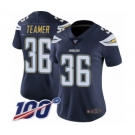 Women's Los Angeles Chargers #36 Roderic Teamer Navy Blue Team Color Vapor Untouchable Limited Player 100th Season Football Jersey