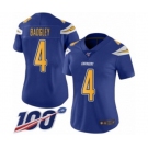 Women's Los Angeles Chargers #4 Michael Badgley Limited Electric Blue Rush Vapor Untouchable 100th Season Football Jersey