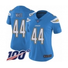 Women's Los Angeles Chargers #44 Kyzir White Electric Blue Alternate Vapor Untouchable Limited Player 100th Season Football Jersey