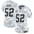 Women's Los Angeles Chargers #52 Khalil Mack 2024 F.U.S.E Arctic Camo Salute To Service Limited Stitched Football Jersey