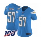 Women's Los Angeles Chargers #57 Jatavis Brown Electric Blue Alternate Vapor Untouchable Limited Player 100th Season Football Jersey