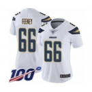 Women's Los Angeles Chargers #66 Dan Feeney White Vapor Untouchable Limited Player 100th Season Football Jersey