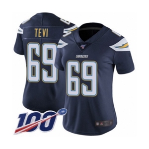 Women's Los Angeles Chargers #69 Sam Tevi Navy Blue Team Color Vapor Untou